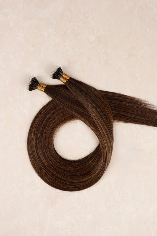 26" Nano Tip Human Hair Extensions. Honeycomb #B4/12