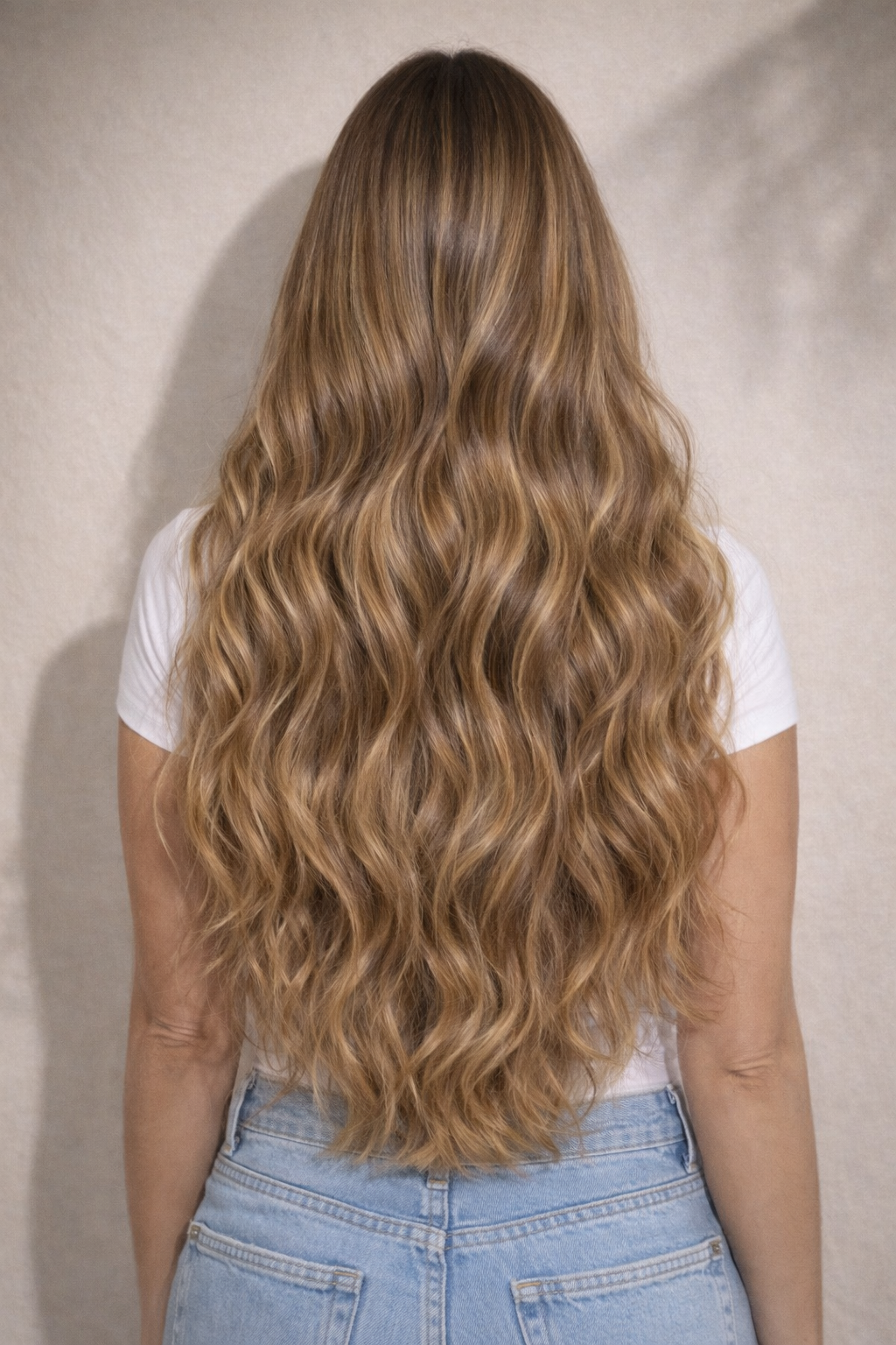 24" Nano Tip Human Hair Extensions. Highlighted Bronde #P18/DB3