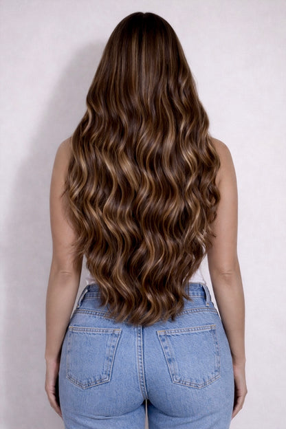 20" Nano Tip Human Hair Extensions. Iced Espresso #P6/1003/4