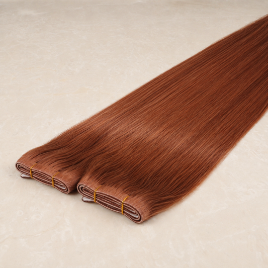 Invisible Tape Weft Human Hair Extensions. Copper #33
