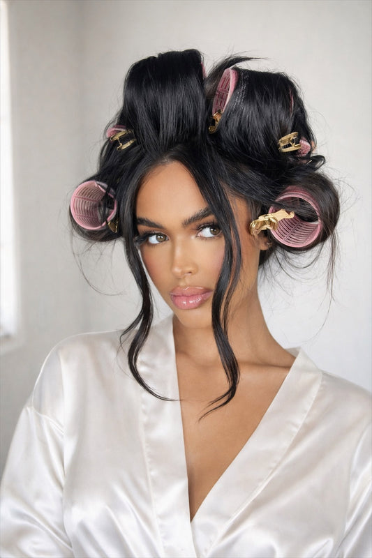 Pink Hair Extensions Rollers 20 Pack