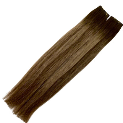 24" Tape Weft #T2Q 2Q/4Q/6.2 Walnut Human Hair Extensions - Kim