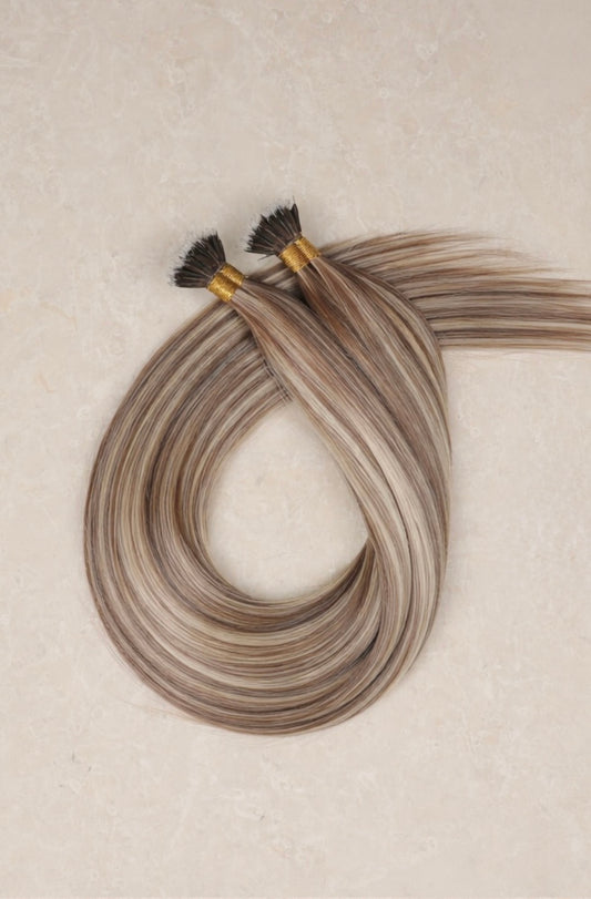26" Nano Tip Human Hair Extensions. Bohemian Bronde #P18/DB3/1004