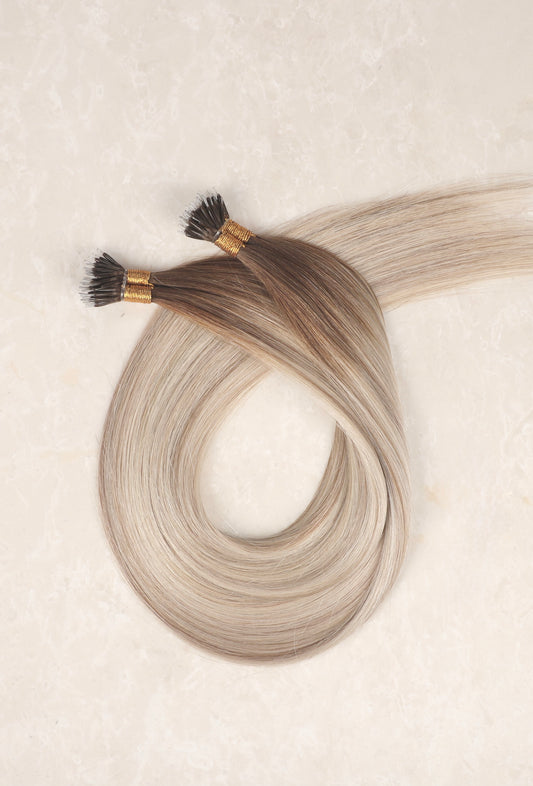 20" Nano Tip  Human Hair Extensions. Rooted LA Blonde #B10/1010/1004