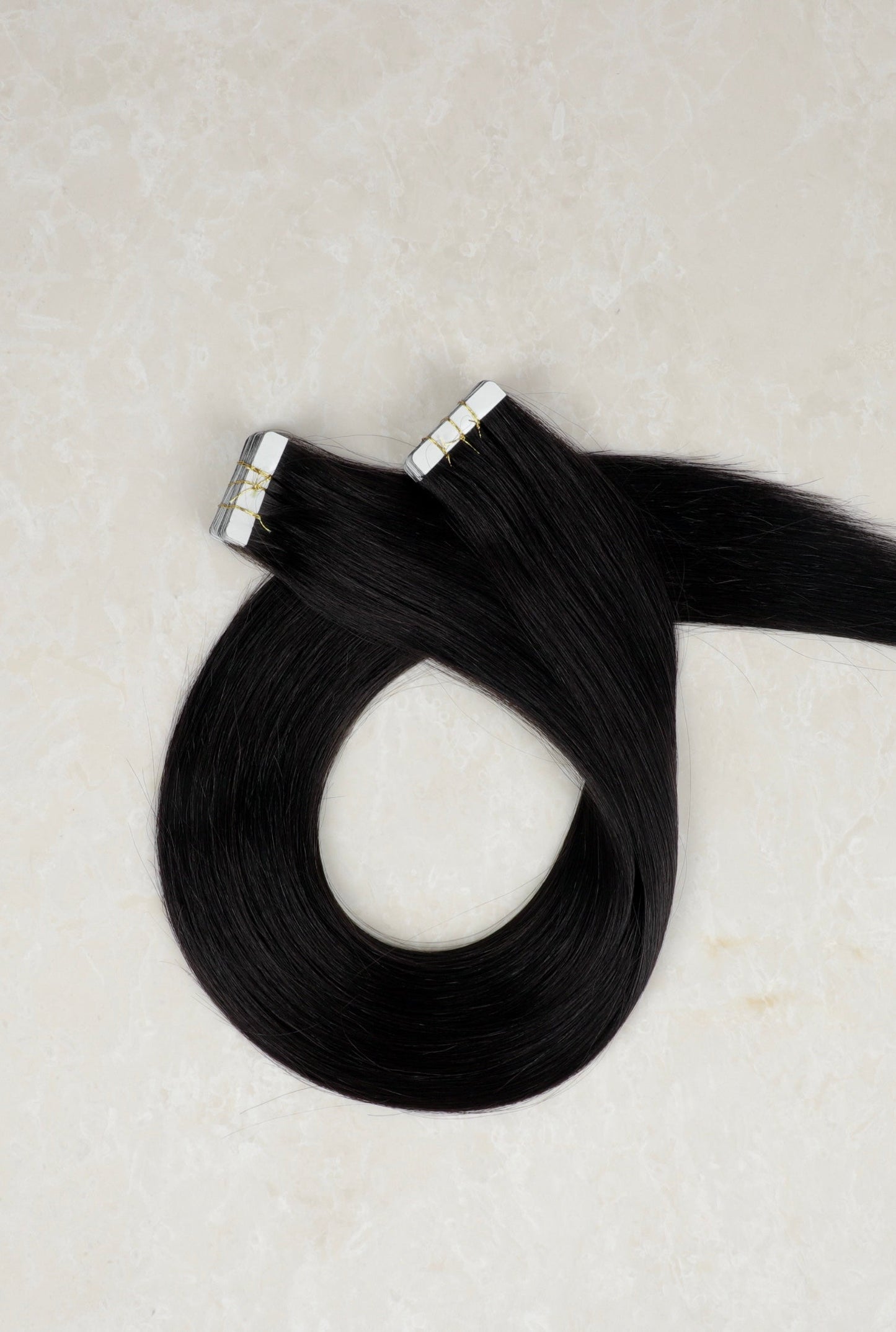 22" Invisible Tape Human Hair Extensions. Jet Black #1