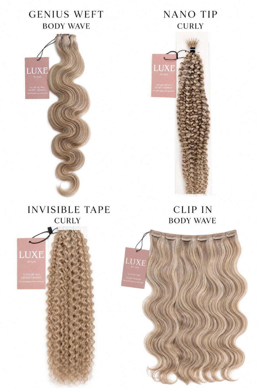 Curly | Wavy Human Hair Extensions. Mid Ash Brown