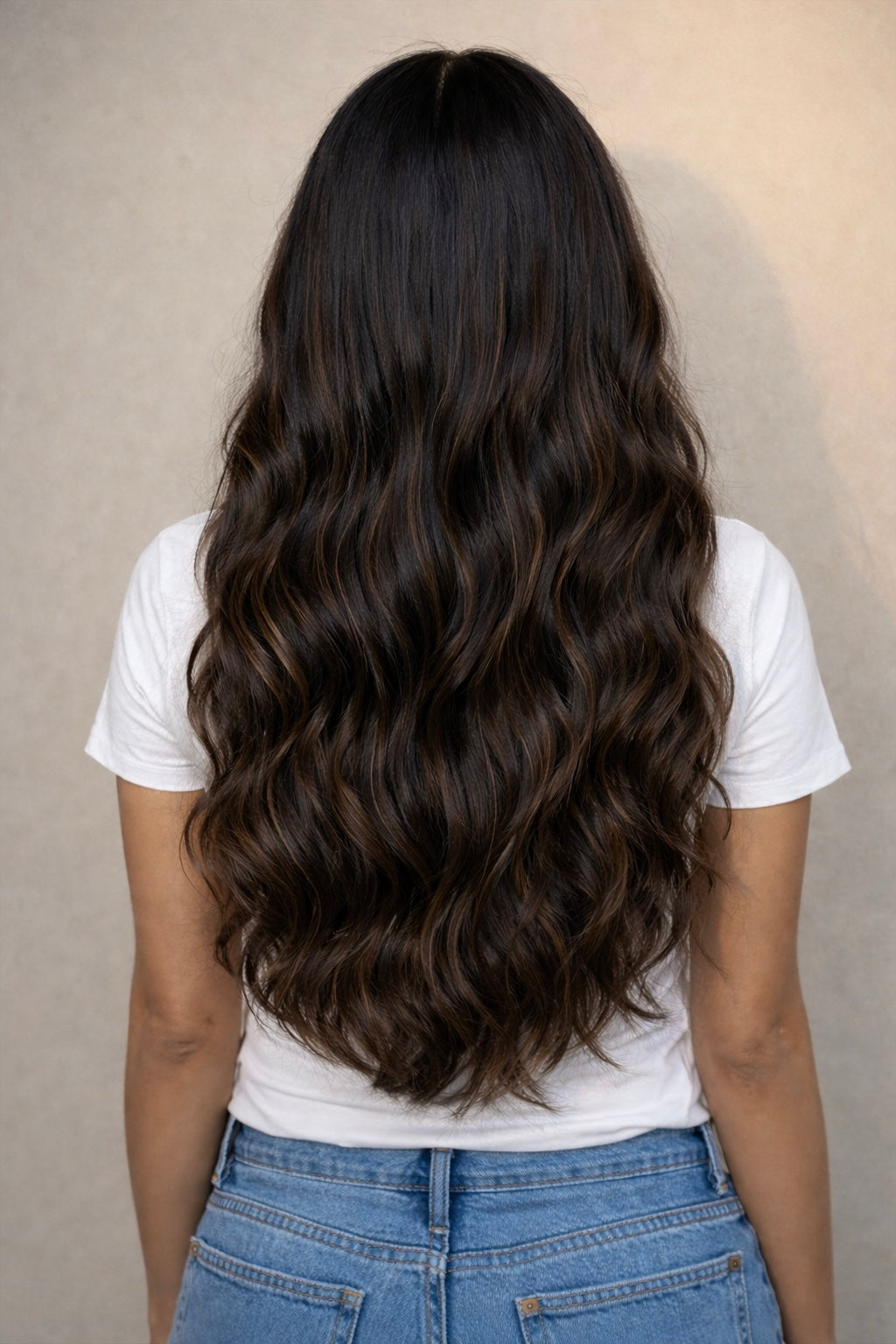 20" Nano Tip Human Hair Extensions. Creamy Americano #B1b/4/12