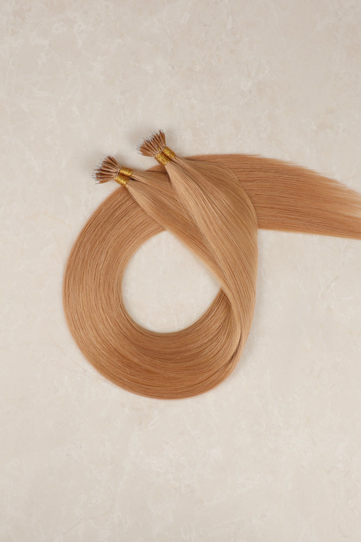 16" Nano Tip Human Hair Extensions. Auburn