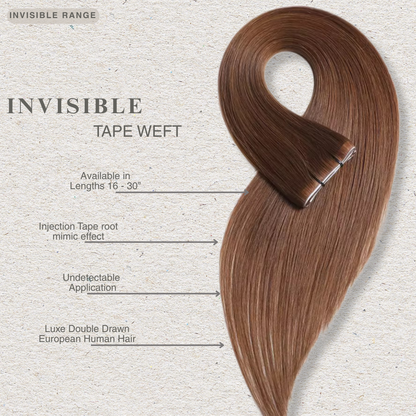 Invisible Tape Weft Human Hair Extensions for 24-30”