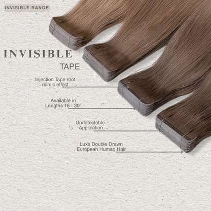 Invisible Tape Weft Human Hair Extensions 16-22”