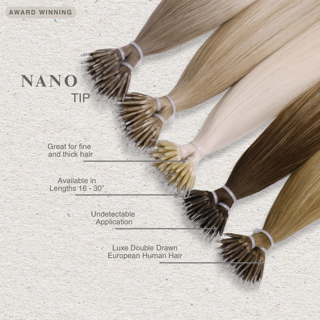 Nano Tip Human Hair Extensions 16-22”