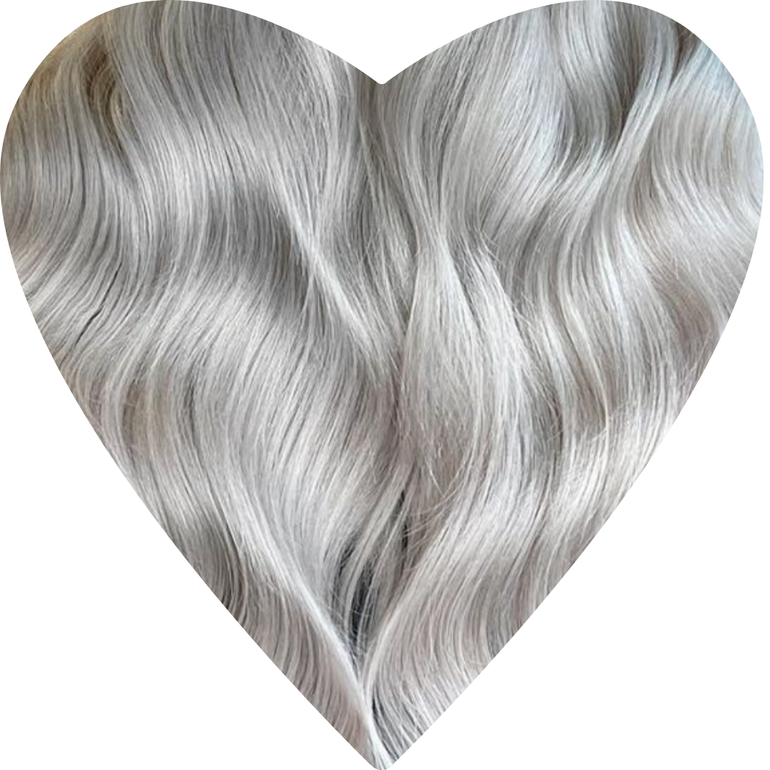 Flat Weft Hair Extensions. Silver