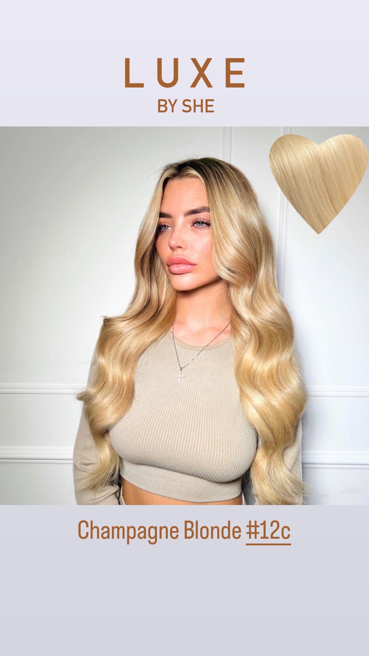 Invisible Tape Hair Extensions. Champagne Blonde 12C