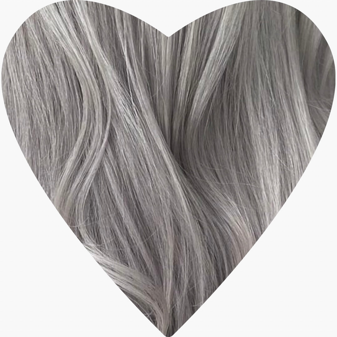 Flat Weft Hair Extensions. Dark Silver
