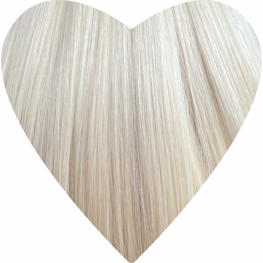 Flat Weft Hair Extensions. Lightest White Blonde #613C