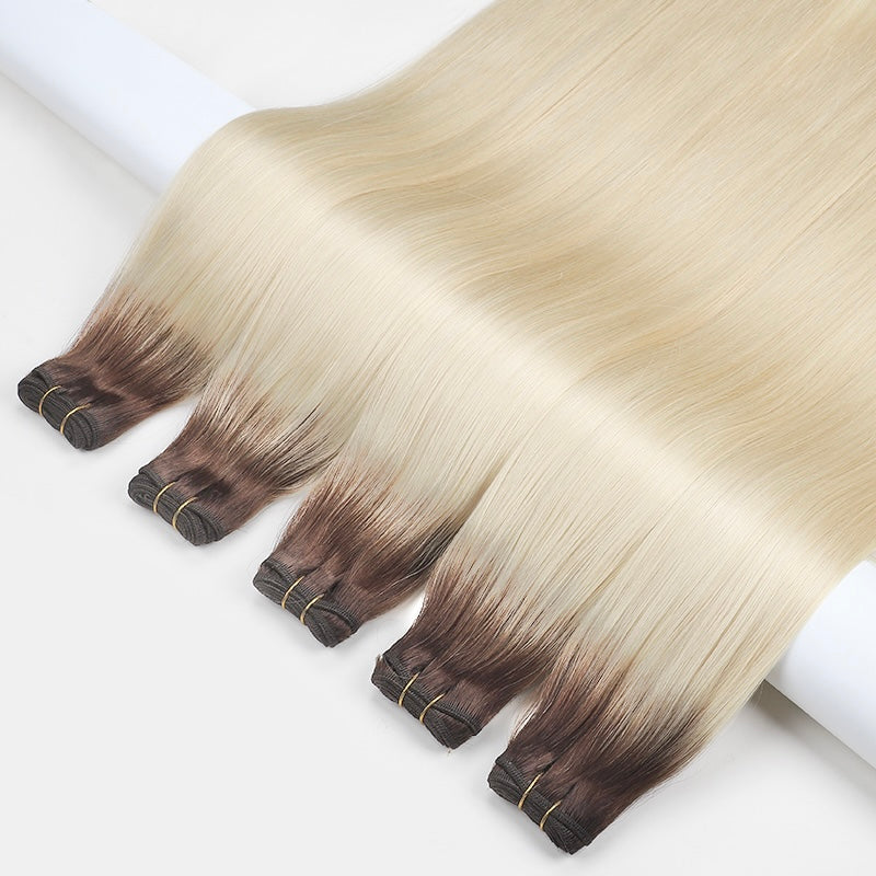 Luxe Volume Weft Human Hair Extensions. Luxe Platinum Range. 100g