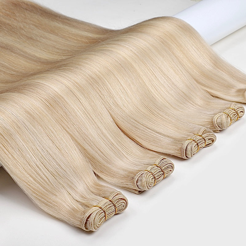 Luxe Volume Weft Human Hair Extensions. Luxe Platinum Range. 100g