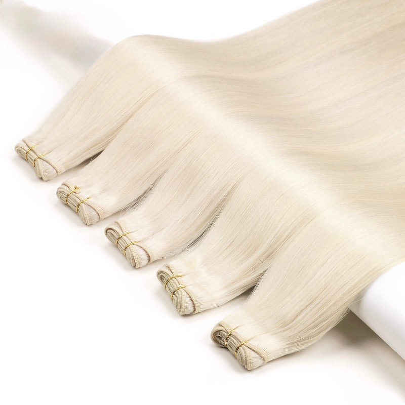 Luxe Volume Weft Human Hair Extensions. Luxe Platinum Range. 100g