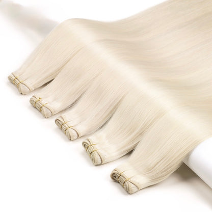 Luxe Volume Weft Human Hair Extensions. Luxe Platinum Range. 100g