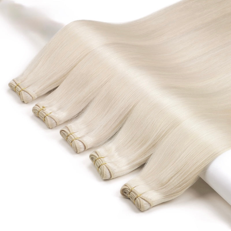 Luxe Volume Weft Human Hair Extensions. Luxe Platinum Range. 100g
