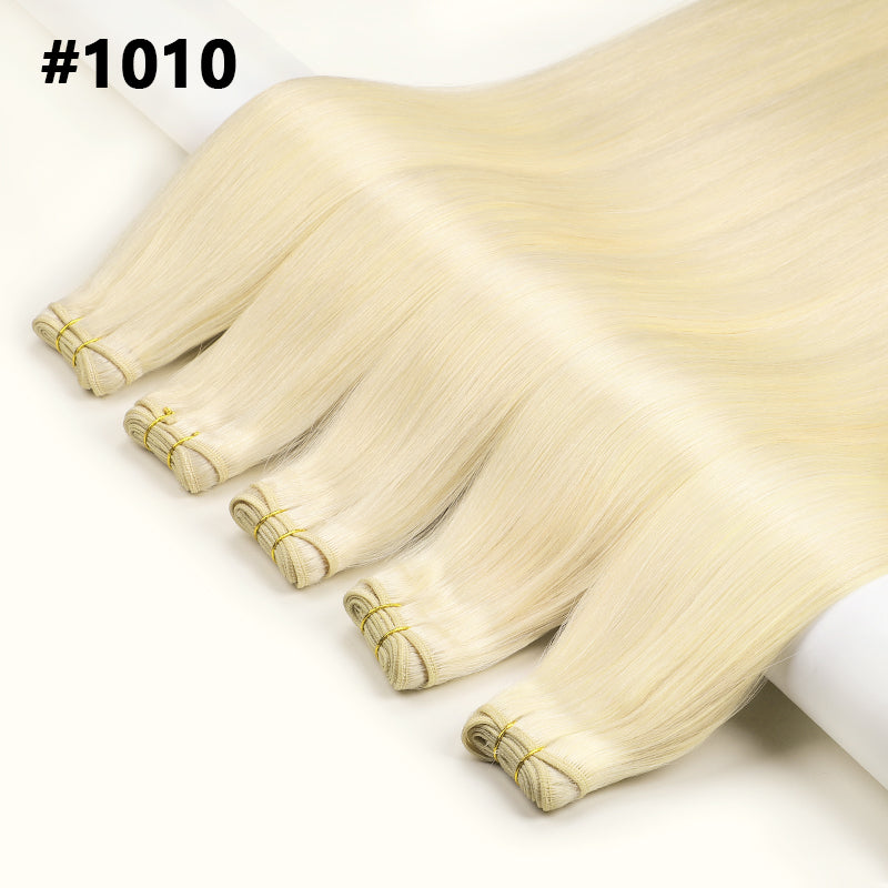 Luxe Volume Weft Human Hair Extensions. Luxe Platinum Range. 100g