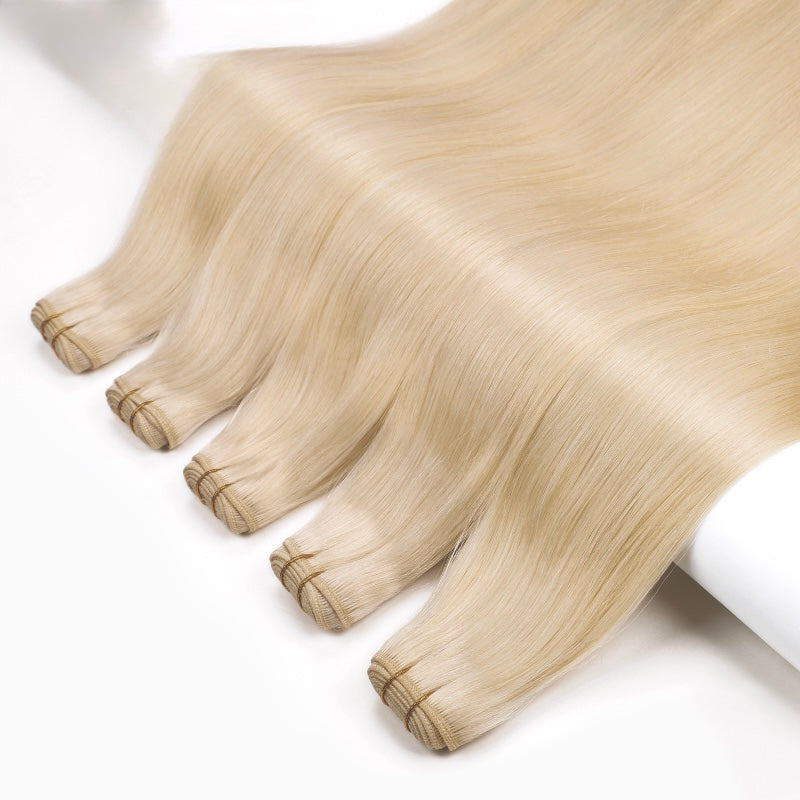 Luxe Volume Weft Human Hair Extensions. Luxe Platinum Range. 100g