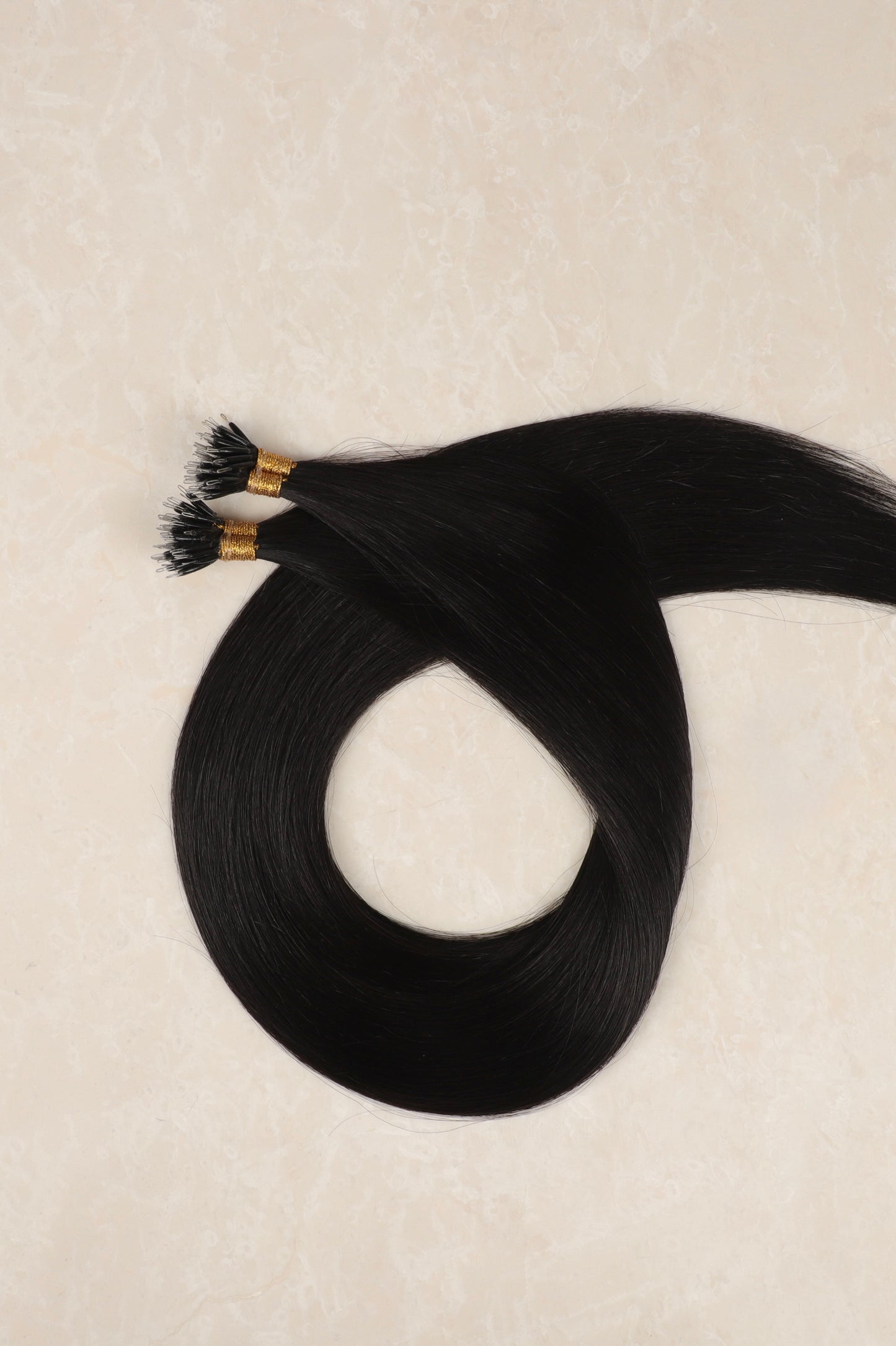 16" Nano Tip Human Hair Extensions. Jet Black #1