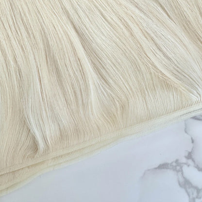 28" Tape Weft #Pla White Blonde Human Hair Extensions - Rebecca