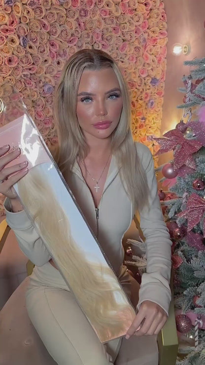 Flat Weft Human Hair Extensions 16”-22”