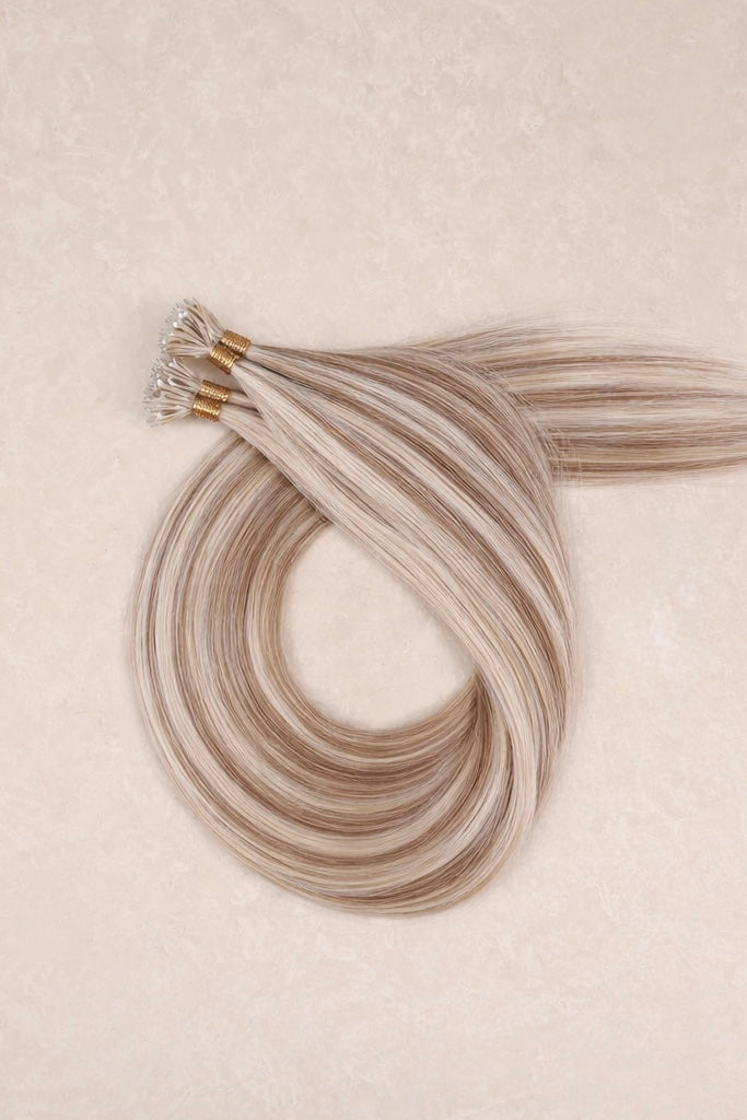 26" Nano Tip Human Hair Extensions. Mixed Pearl #P18/1004