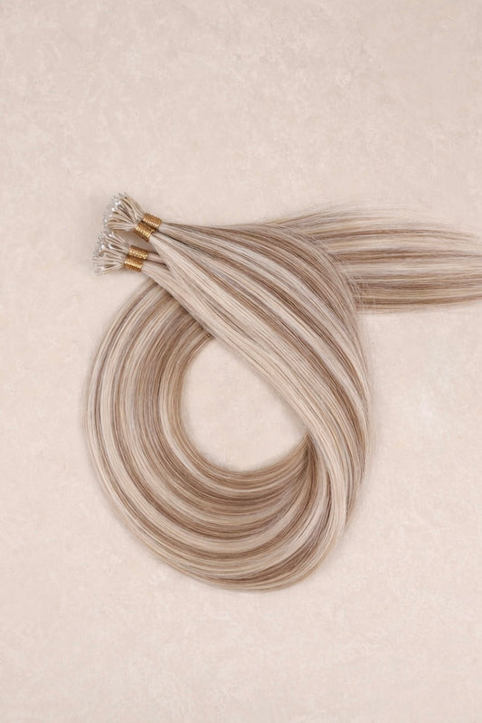 26" Nano Tip Human Hair Extensions. Mixed Pearl #P18/1004