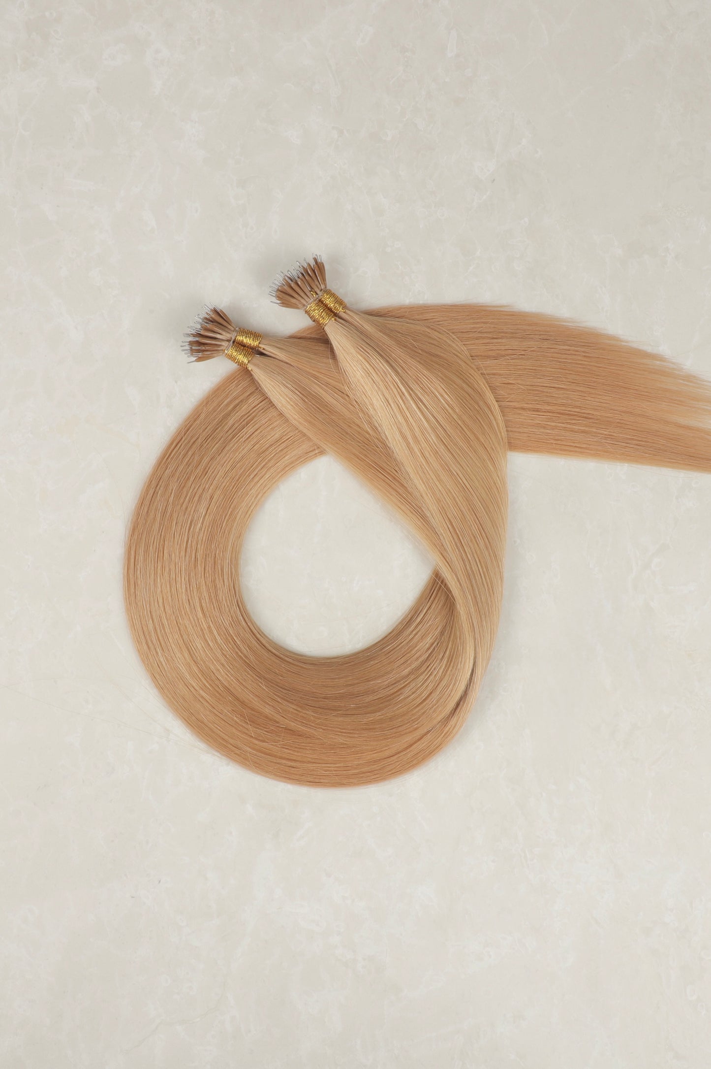 16" Nano Tip Human Hair Extensions. Strawberry Blonde #27