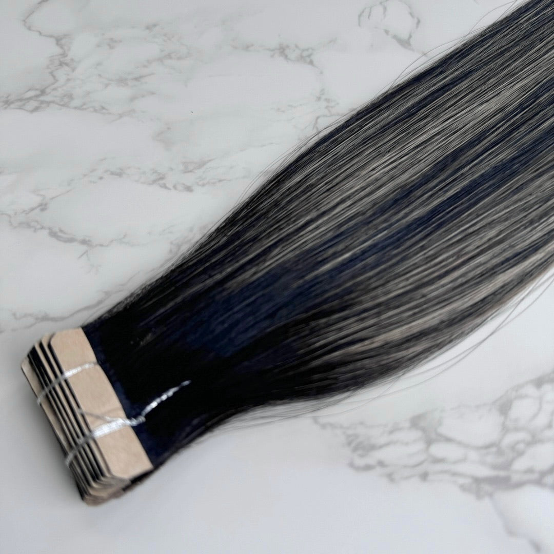 28" Invisible Tape #T1B 1B/6.2 Creamy Americano Human Hair Extensions - Khloe