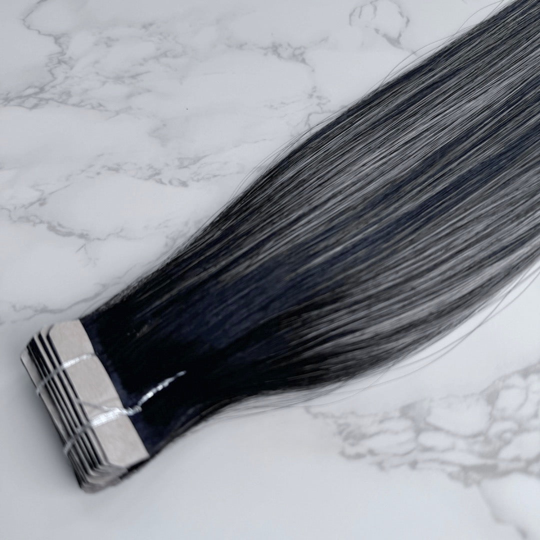 28" Invisible Tape #T1B 1B/613A Dubai Human Hair Extensions - Christina