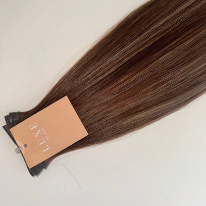 16" Flat Weft #T2 2/4/8 Honeycomb Human Hair Extensions - Angelina