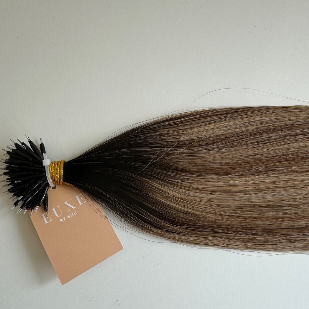 16" Nano Tip #T2Q 2Q/4Q/6.2 Walnut Human Hair Extensions - Kim