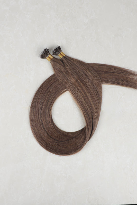 16" Nano Tip Human Hair Extensions. Truffle #18