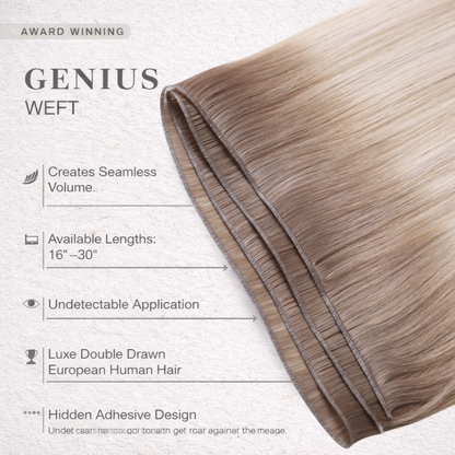 Genius Weft Human Hair Extensions. Luxe Range 16-22”